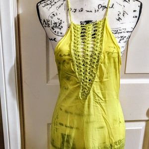 Neon yellow beach cover dress XL